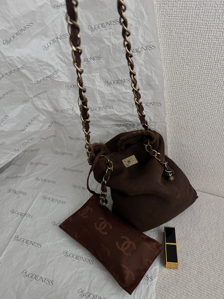 Chanel Special Edition Chocolate Brown Hobo/Crossbody + Baby Pouch 🤎✨ Soft & Slouchy with Boy-Style Clasp