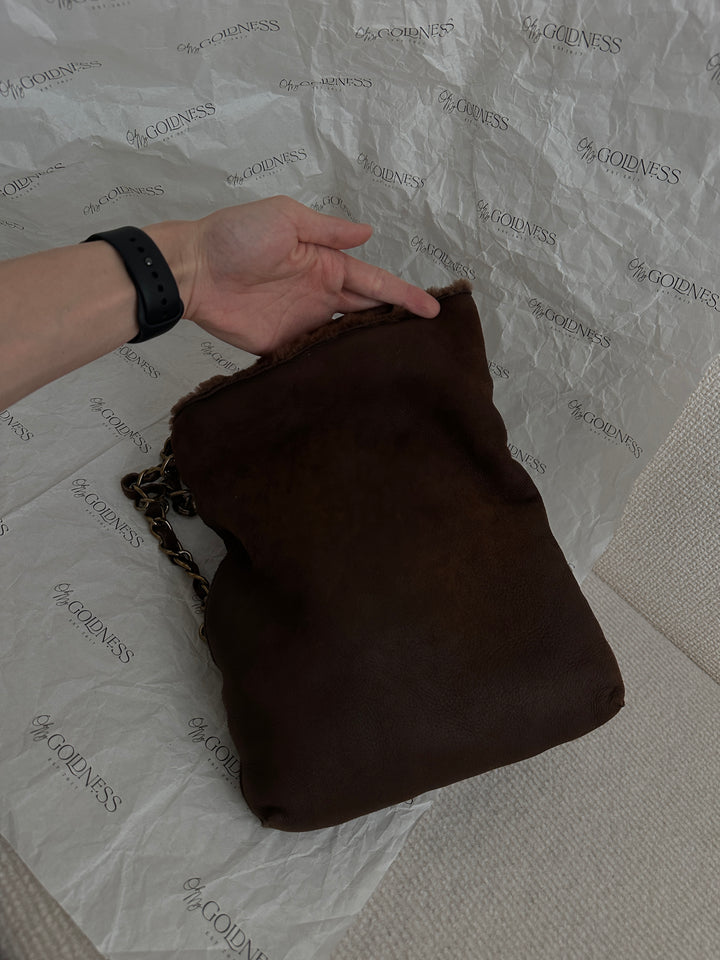 Chanel Special Edition Chocolate Brown Hobo/Crossbody + Baby Pouch 🤎✨ Soft & Slouchy with Boy-Style Clasp