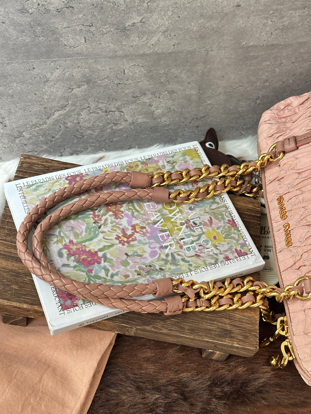 MIU MIU Matelassé Nylon Boston Bag 💖｜Blush Pink Finish｜Chain-and-Braided Handles｜Lightweight Design
