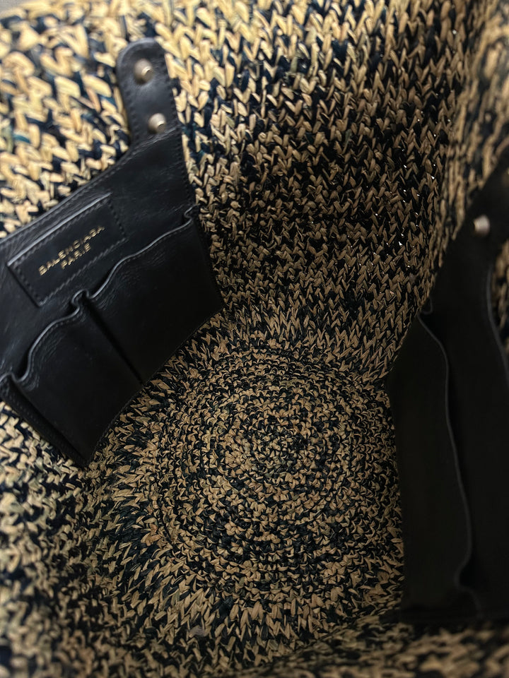 Balenciaga Raffia Motorcycle Tote 🖤🧺 | Edgy Meets Summer Chic