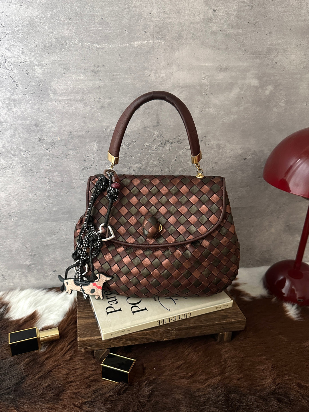 BOTTEGA VENETA Multicolour Intrecciato Kelly-Style Bag 🤎🫒｜Rare Colourway｜Signature Weave｜Convertible Carry