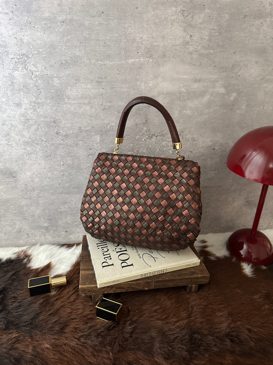 BOTTEGA VENETA Multicolour Intrecciato Kelly-Style Bag 🤎🫒｜Rare Colourway｜Signature Weave｜Convertible Carry