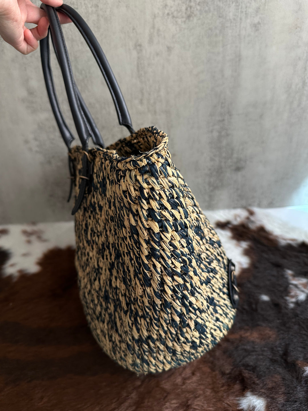 Balenciaga Raffia Motorcycle Tote 🖤🧺 | Edgy Meets Summer Chic