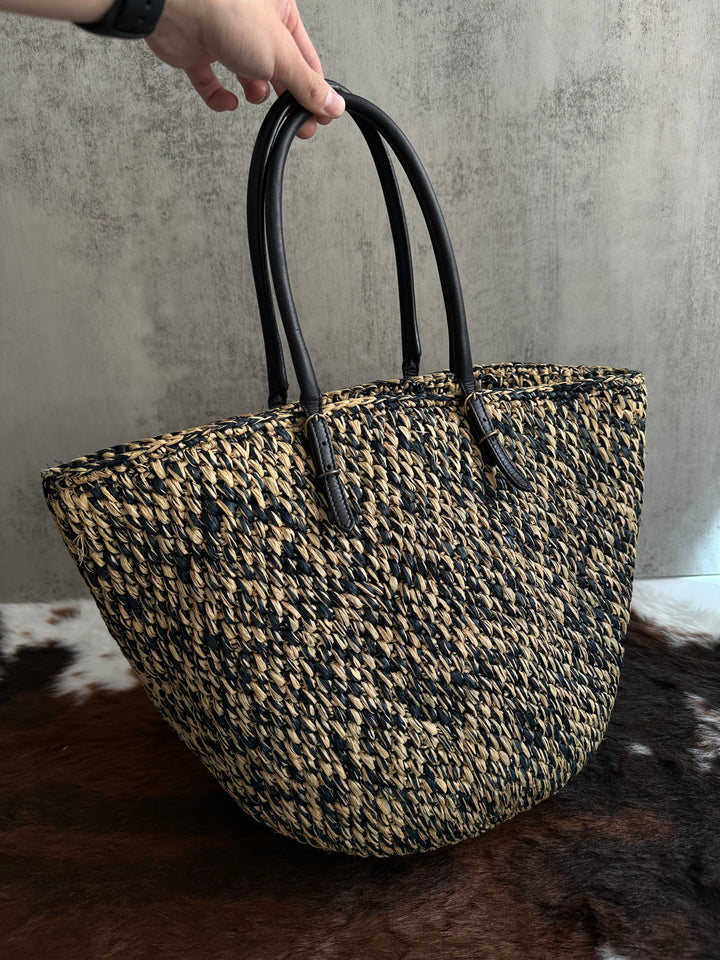 Balenciaga Raffia Motorcycle Tote 🖤🧺 | Edgy Meets Summer Chic