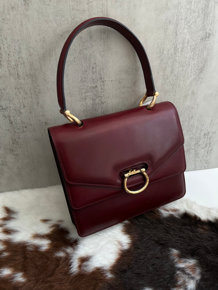 Celine Double Flap Horsebit Bag 🍷 | Timeless Elegance in Bordeaux