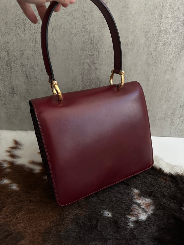 Celine Double Flap Horsebit Bag 🍷 | Timeless Elegance in Bordeaux