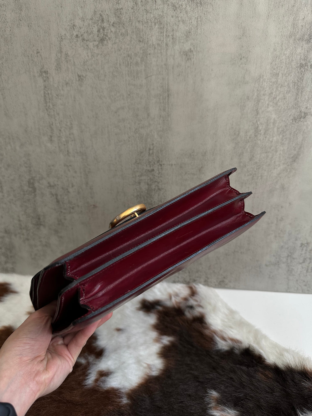 Celine Double Flap Horsebit Bag 🍷 | Timeless Elegance in Bordeaux