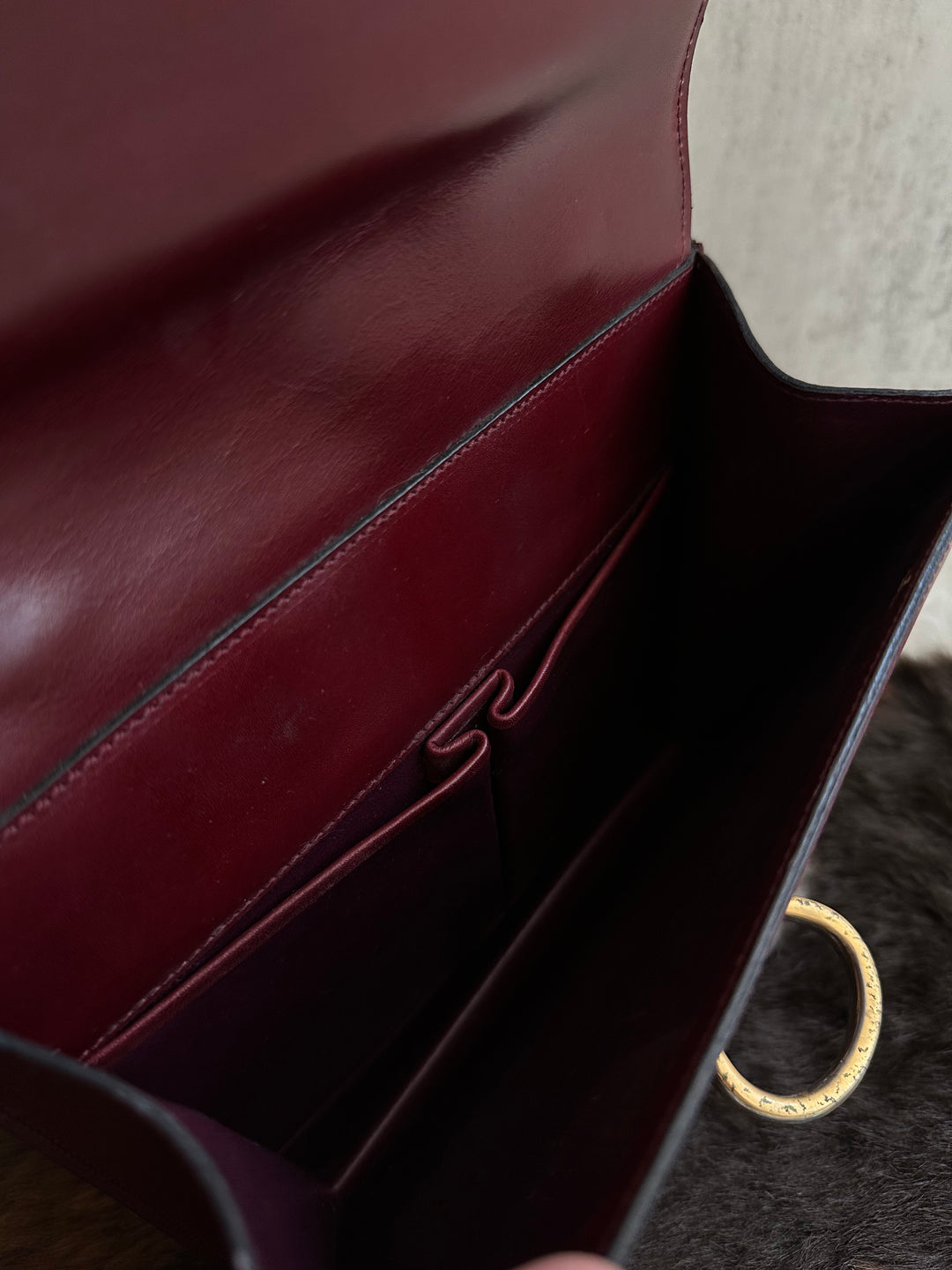 Celine Double Flap Horsebit Bag 🍷 | Timeless Elegance in Bordeaux