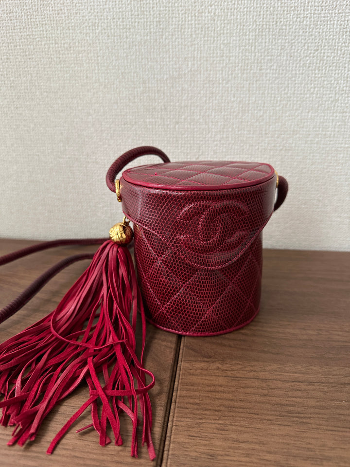 CHANEL Lizard Leather Tassel Vanity Case 💎👜 Rare Collectible Piece