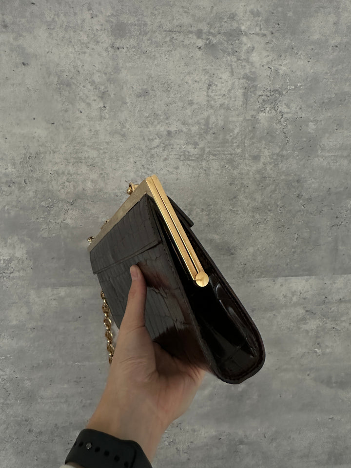 CELINE Vintage Crocodile Triomphe Envelope Bag 🐊💌 Ultra-Rare Collectible