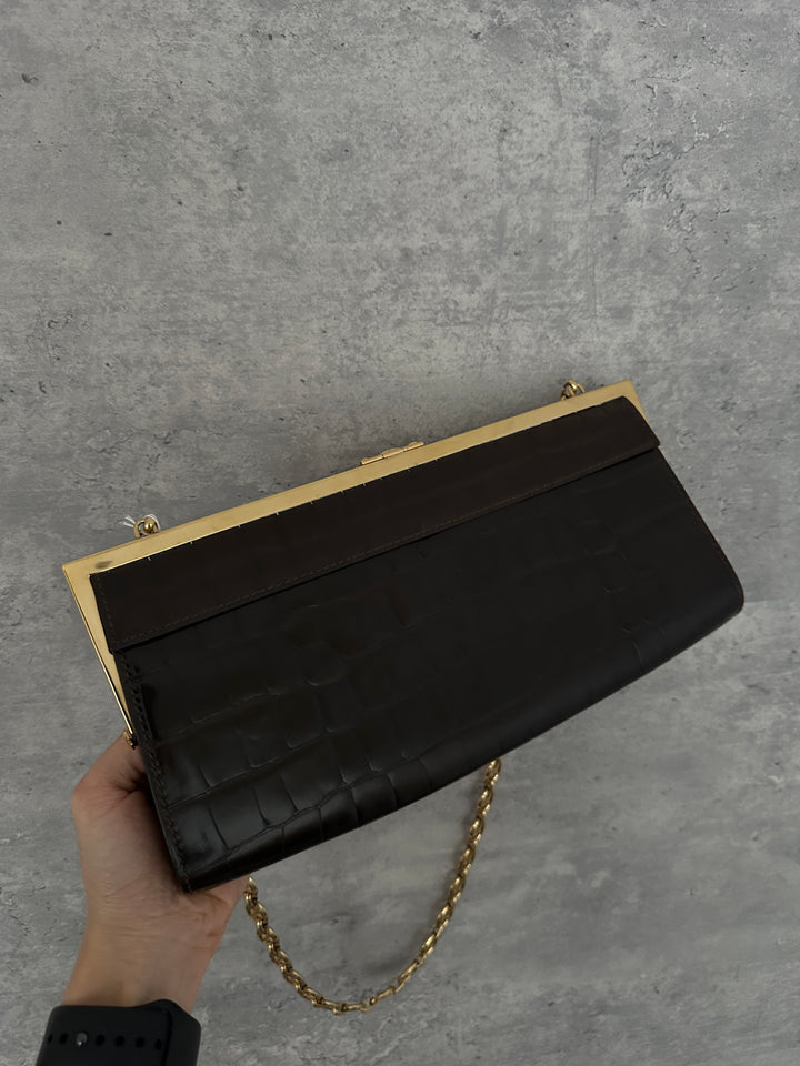 CELINE Vintage Crocodile Triomphe Envelope Bag 🐊💌 Ultra-Rare Collectible