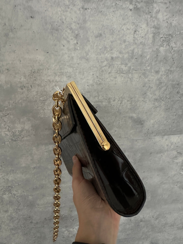 CELINE Vintage Crocodile Triomphe Envelope Bag 🐊💌 Ultra-Rare Collectible