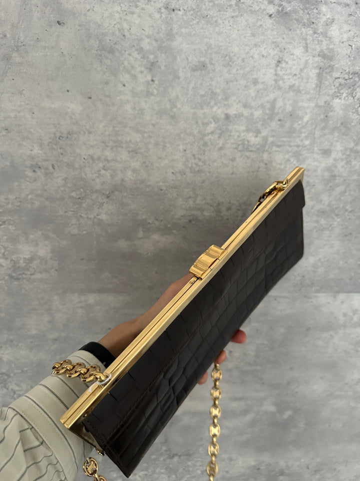 CELINE Vintage Crocodile Triomphe Envelope Bag 🐊💌 Ultra-Rare Collectible