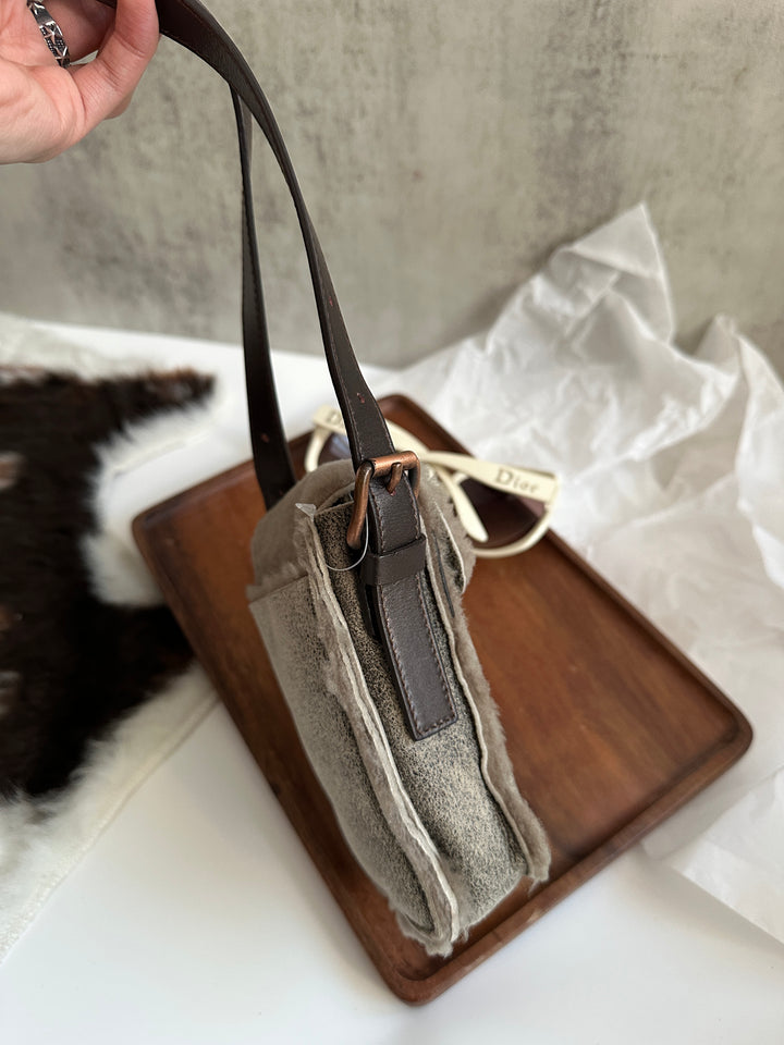 Celine Mini Shearling Triomphe Bag 🩶✨ | Cozy Luxury in the Cutest Form