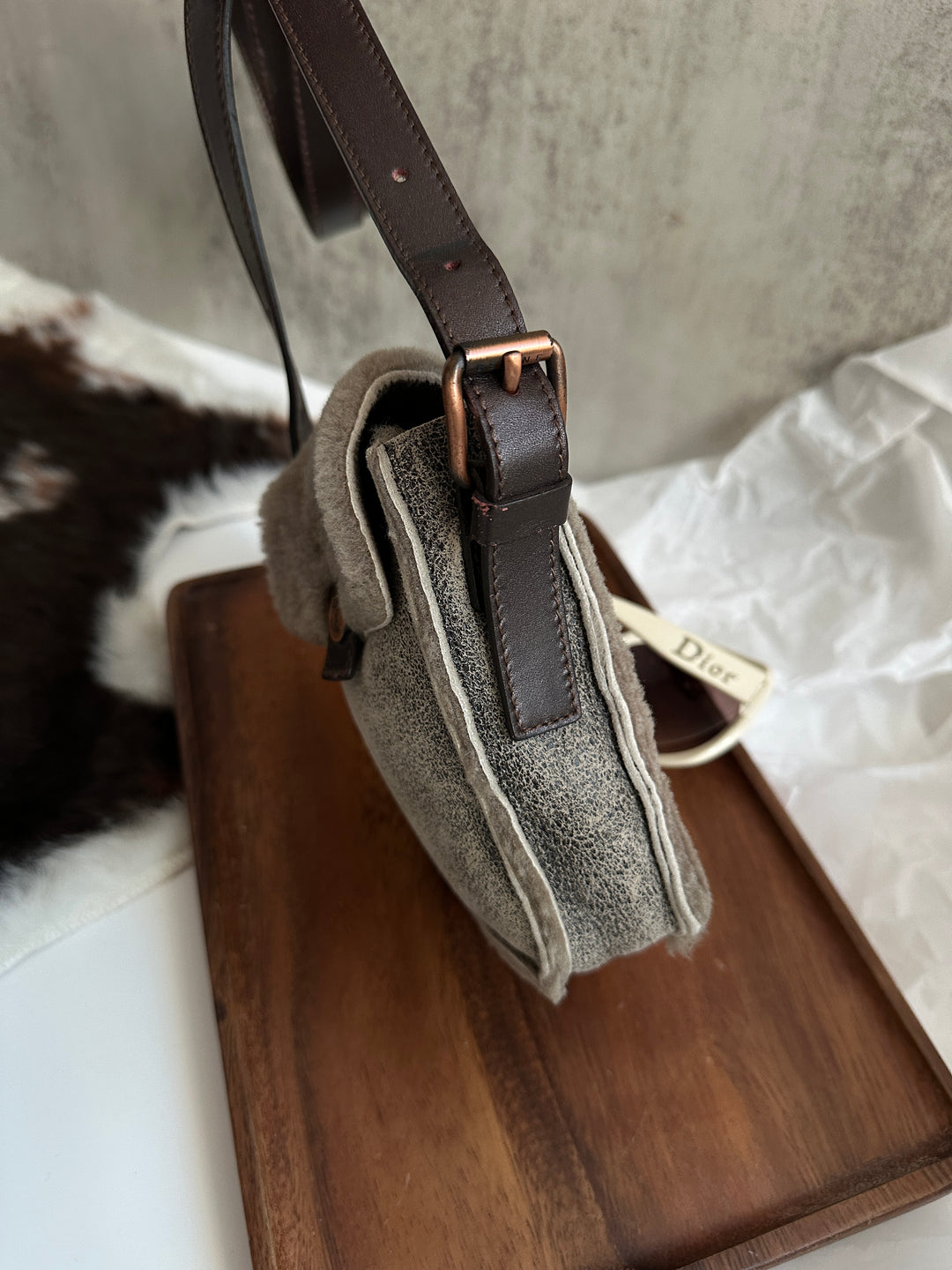 Celine Mini Shearling Triomphe Bag 🩶✨ | Cozy Luxury in the Cutest Form