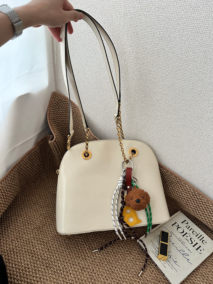 CELINE Fishbone Chain Shoulder Bag — Cream 🤍✨ Elegant & Versatile | Fits iPad