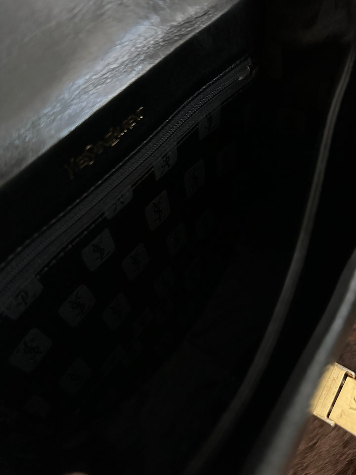 Yves Saint Laurent Vintage Lizard-Embossed Crossbody 🖤 | Quiet Power, Refined Edge