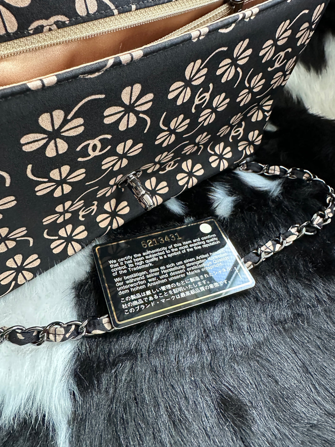 Chanel Clover Motif Chain Bag with Full CC Pattern