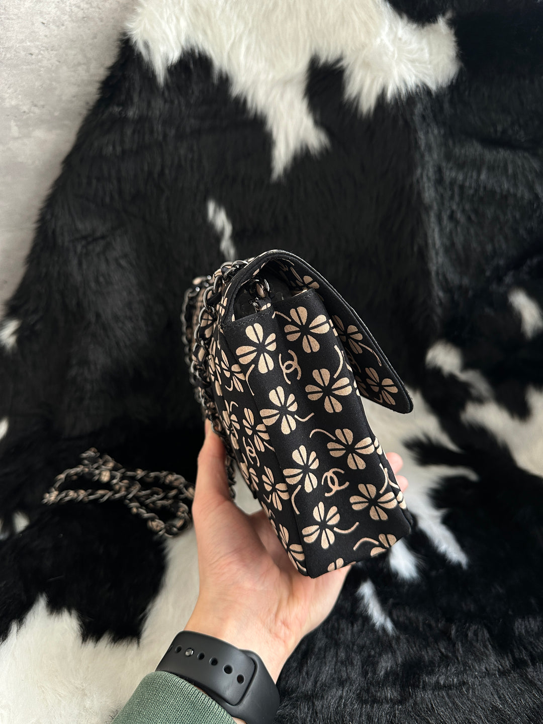 Chanel Clover Motif Chain Bag with Full CC Pattern