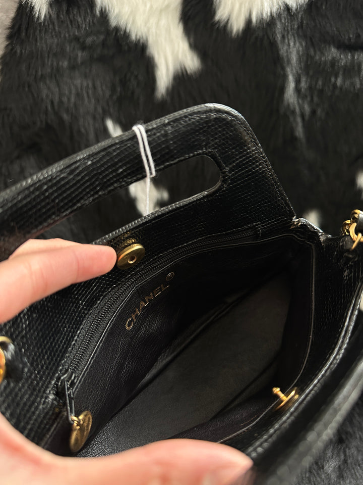 Chanel Rare Lizard Skin Mini Chain Bag