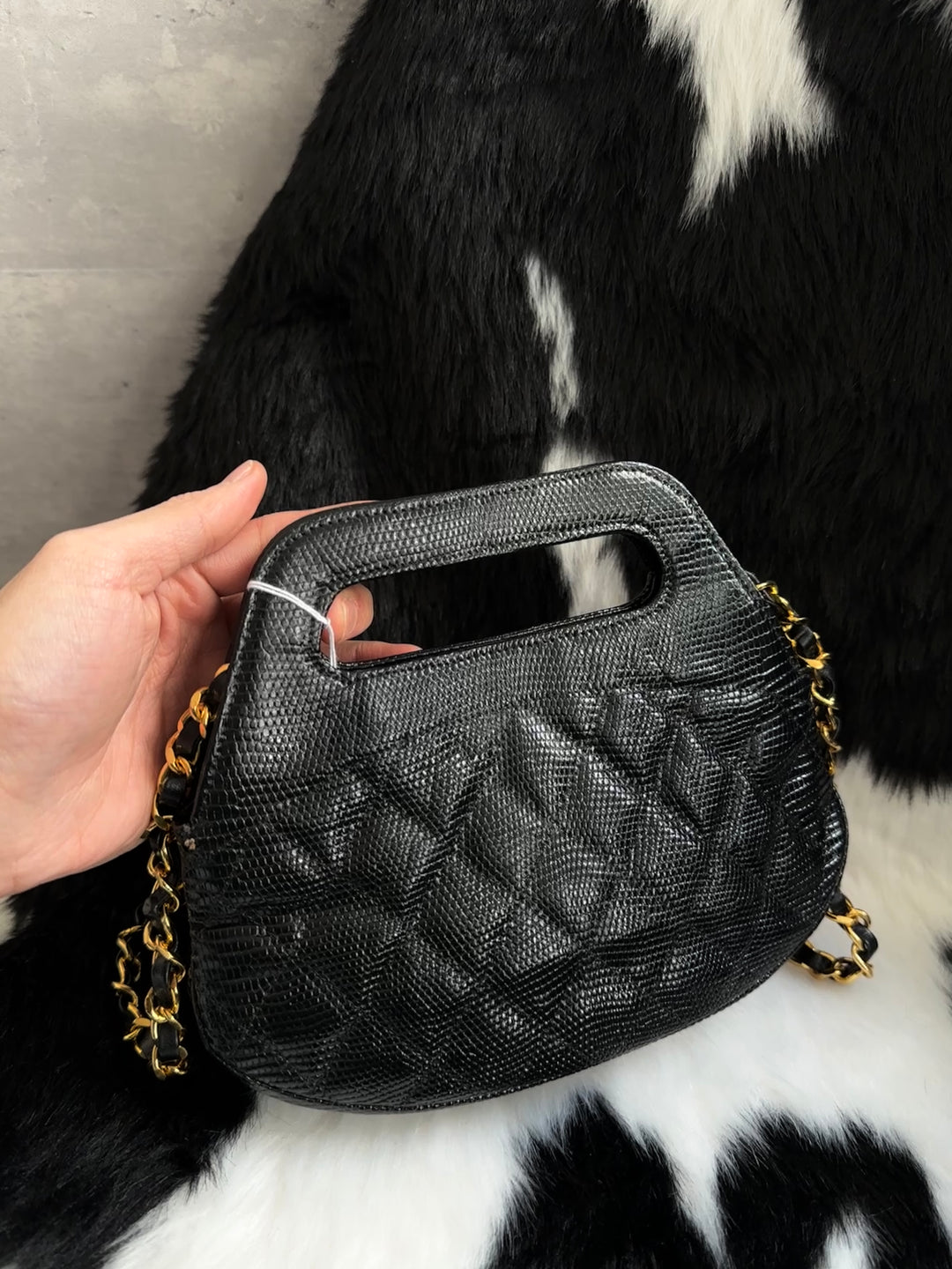 Chanel Rare Lizard Skin Mini Chain Bag