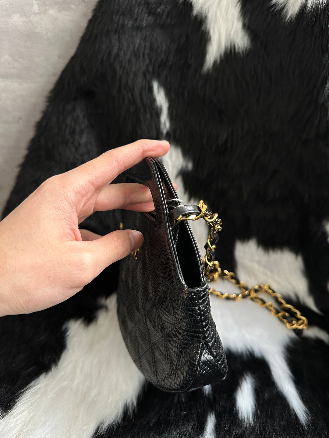 Chanel Rare Lizard Skin Mini Chain Bag