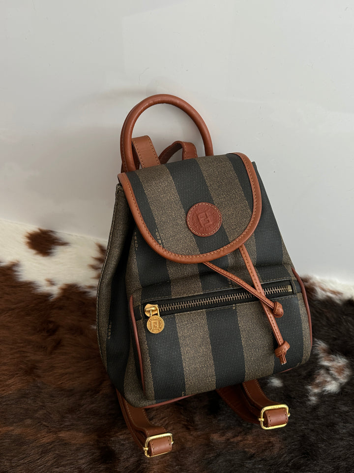 Fendi Vintage Stripe Mini Backpack 🤎🖤 | Playful Heritage Meets Everyday Chic