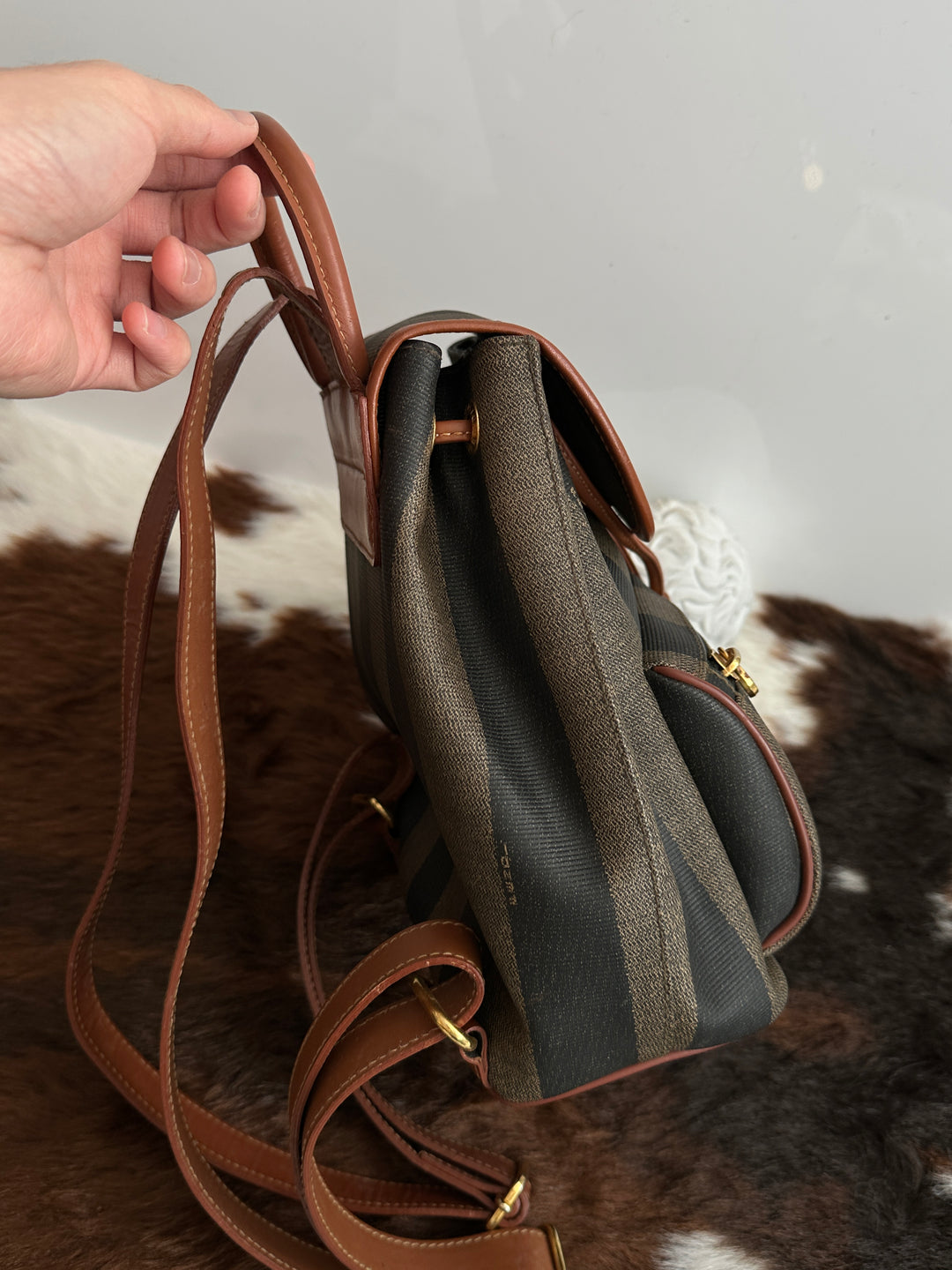 Fendi Vintage Stripe Mini Backpack 🤎🖤 | Playful Heritage Meets Everyday Chic