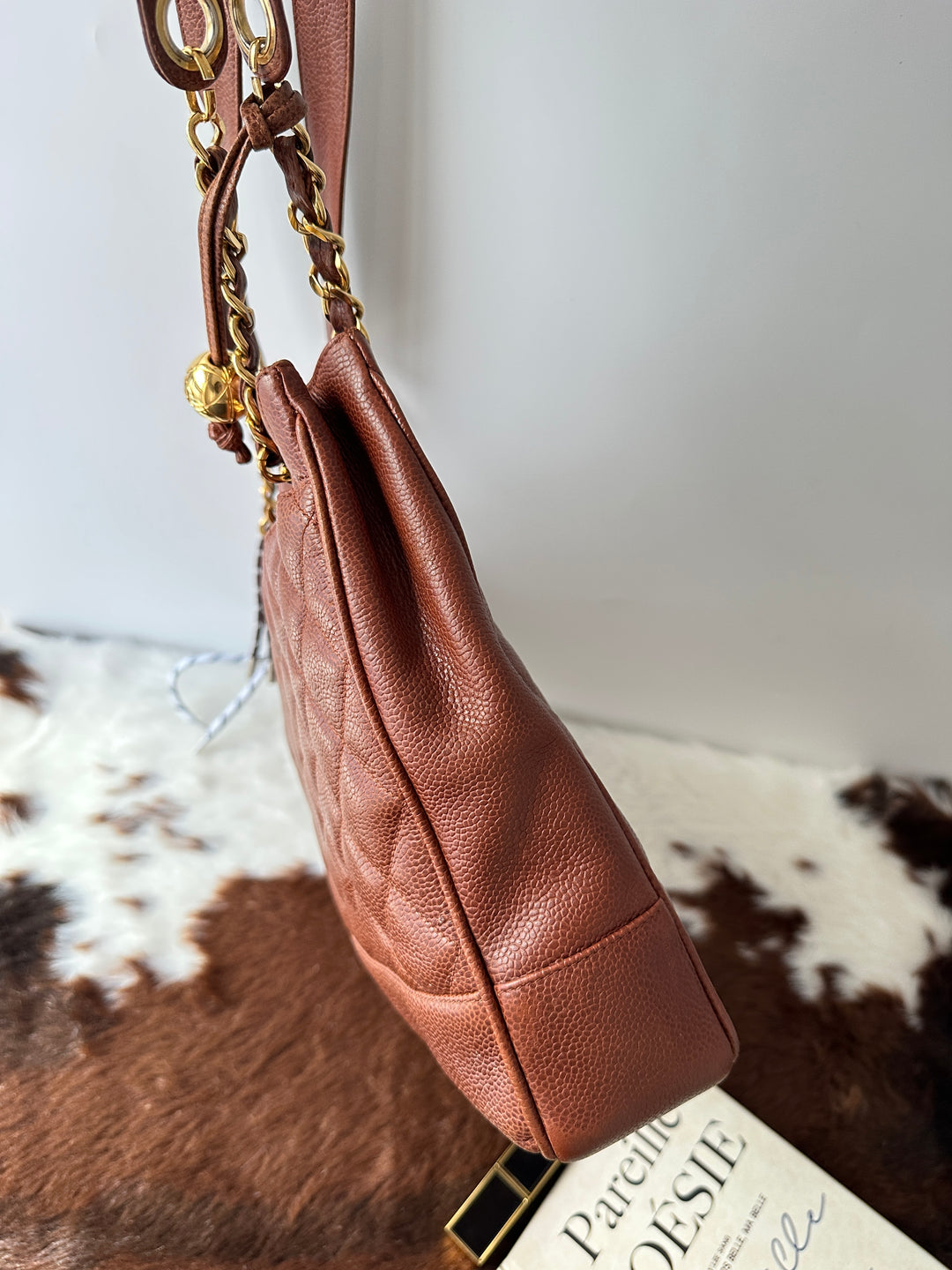 CHANEL Caviar Leather Chain Shoulder Bag 🧡🤎｜Caramel Brown × Spacious Capacity × Classic Chain Design