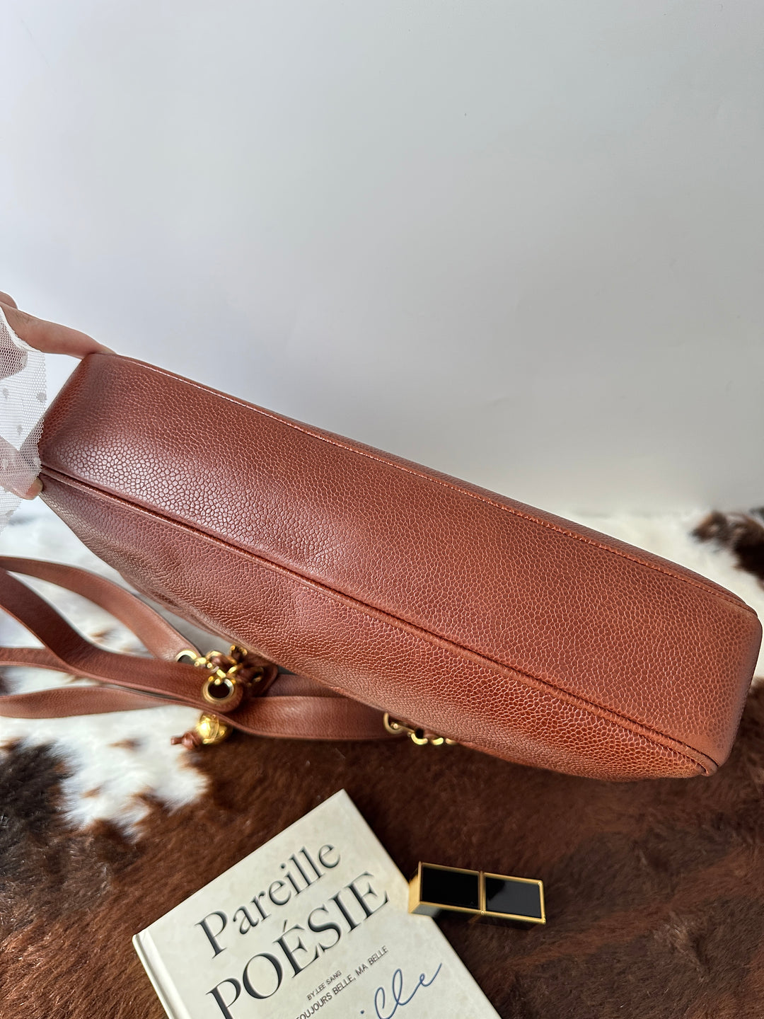 CHANEL Caviar Leather Chain Shoulder Bag 🧡🤎｜Caramel Brown × Spacious Capacity × Classic Chain Design