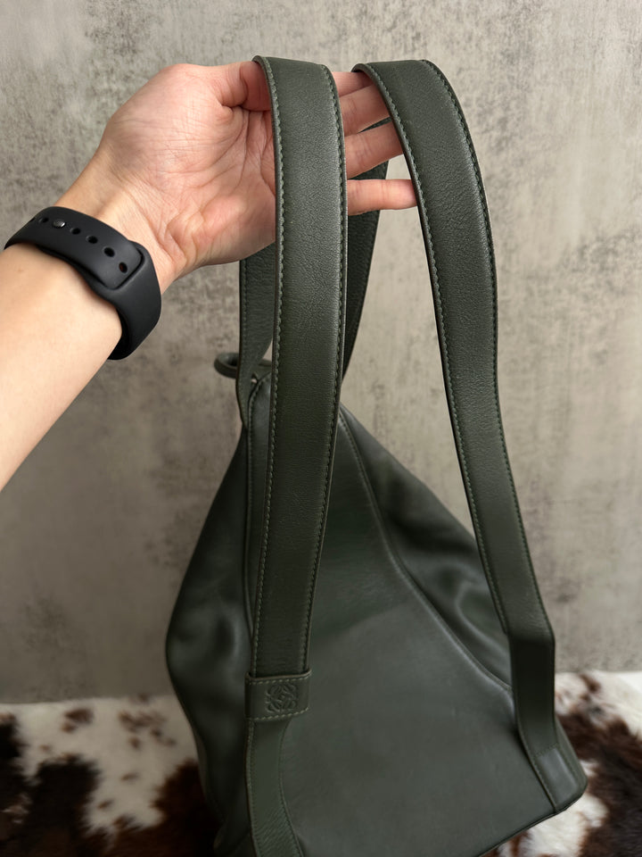 Loewe Vintage Lambskin Backpack 💚 | Soft Luxury, Effortlessly Cool