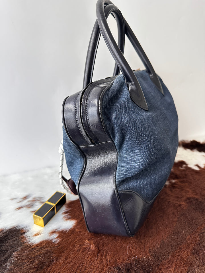 CHANEL Denim Leather Tote Bag 💙🖤｜Oversized CC Logo × Gold Ring Charm × Lightweight Daily Carry