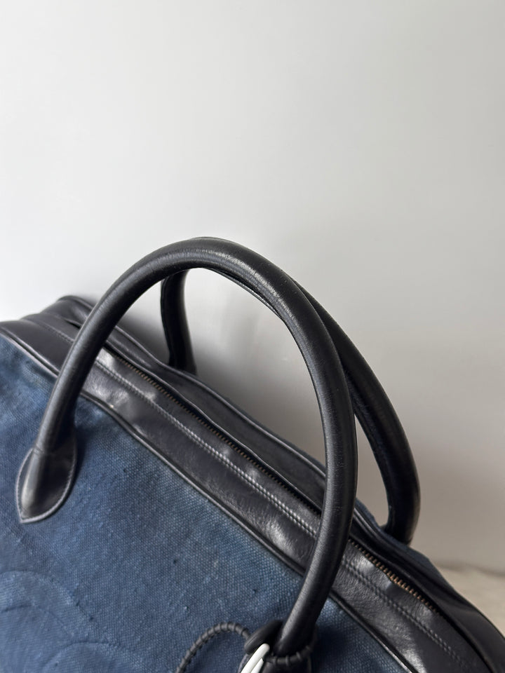 CHANEL Denim Leather Tote Bag 💙🖤｜Oversized CC Logo × Gold Ring Charm × Lightweight Daily Carry