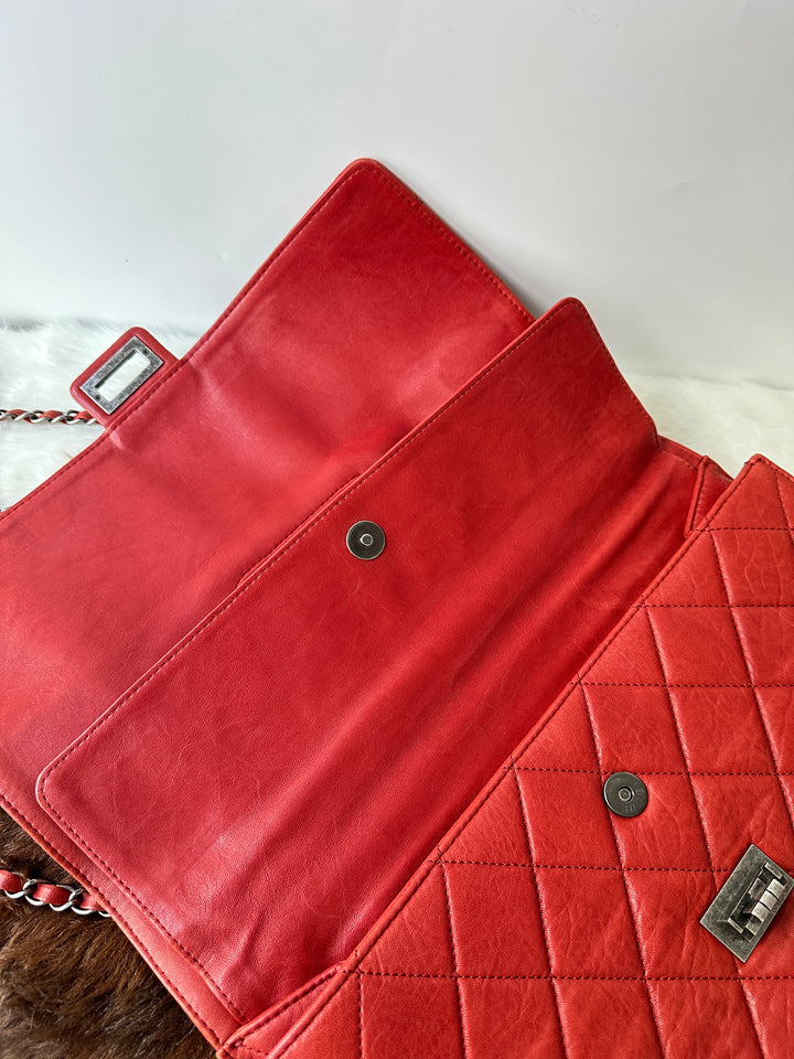 Chanel 2.55 Double Flap Jumbo Bag ❤️🖤｜Soft Calfskin × Aged Silver Hardware × Convertible Carry
