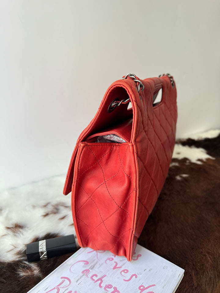 Chanel 2.55 Double Flap Jumbo Bag ❤️🖤｜Soft Calfskin × Aged Silver Hardware × Convertible Carry