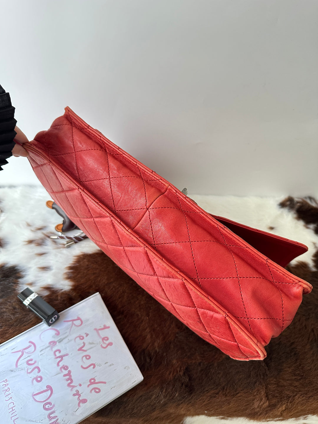 Chanel 2.55 Double Flap Jumbo Bag ❤️🖤｜Soft Calfskin × Aged Silver Hardware × Convertible Carry