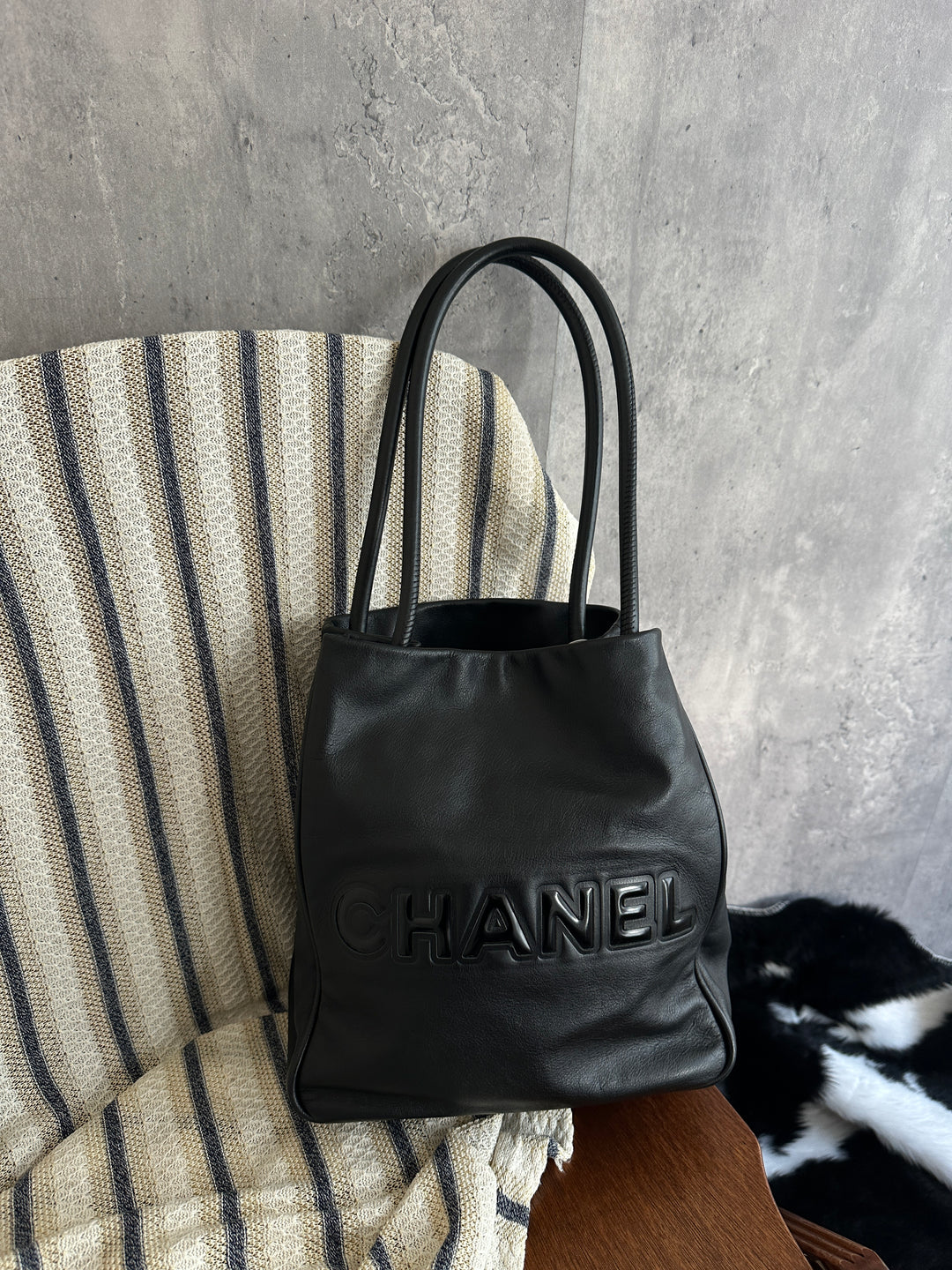 Chanel “So Black” Camellia Tote Bag