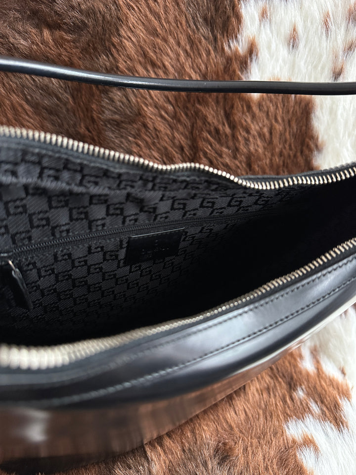 Gucci Box Leather Hobo Bag 🖤｜Minimalist Design × Detachable Handle × Crossbody Versatility
