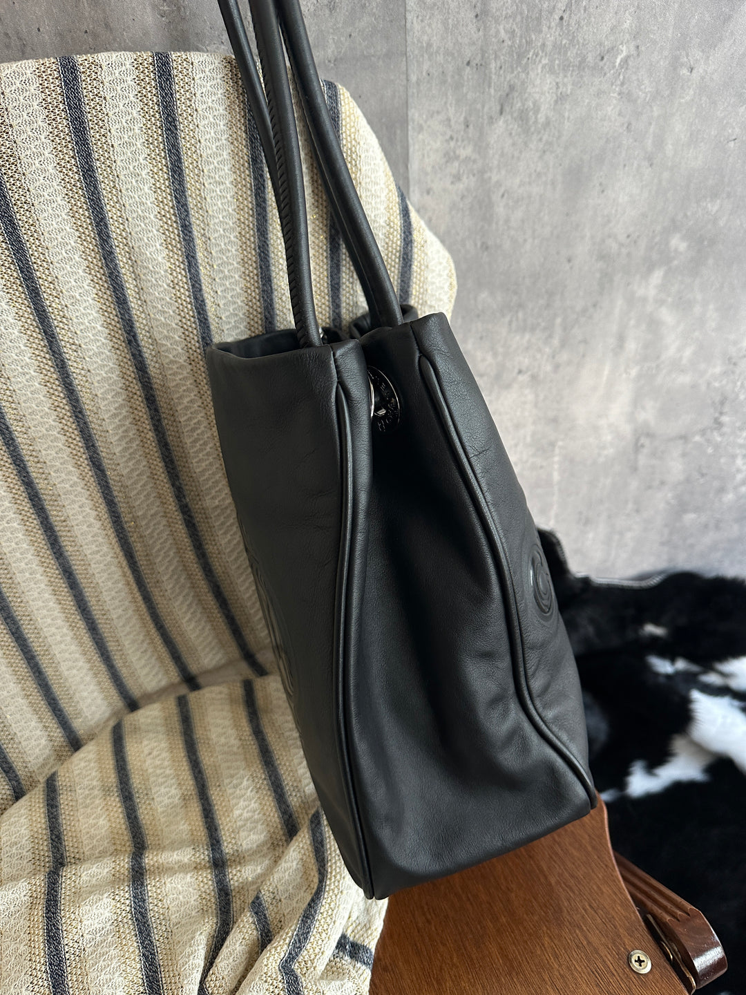 Chanel “So Black” Camellia Tote Bag