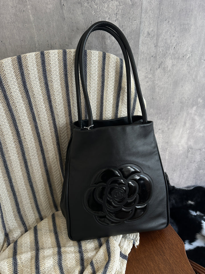 Chanel “So Black” Camellia Tote Bag
