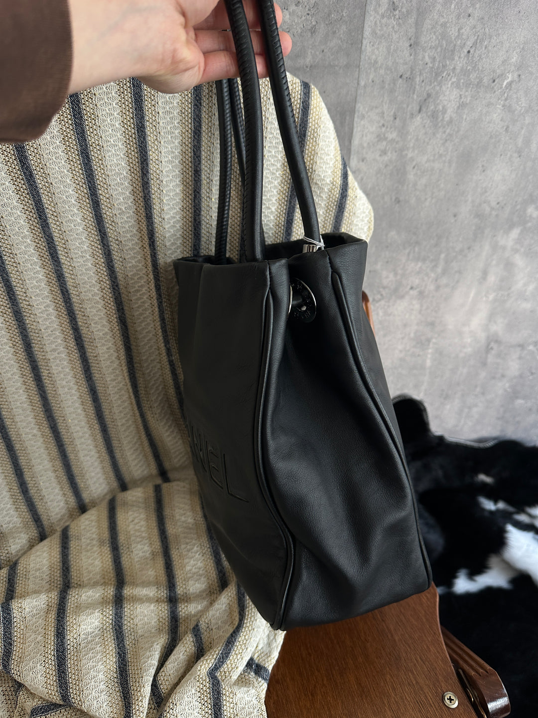 Chanel “So Black” Camellia Tote Bag