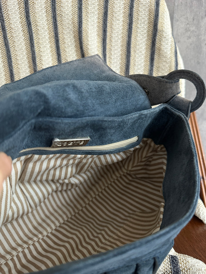 Loewe Elephant Grey Suede Cloud Bag