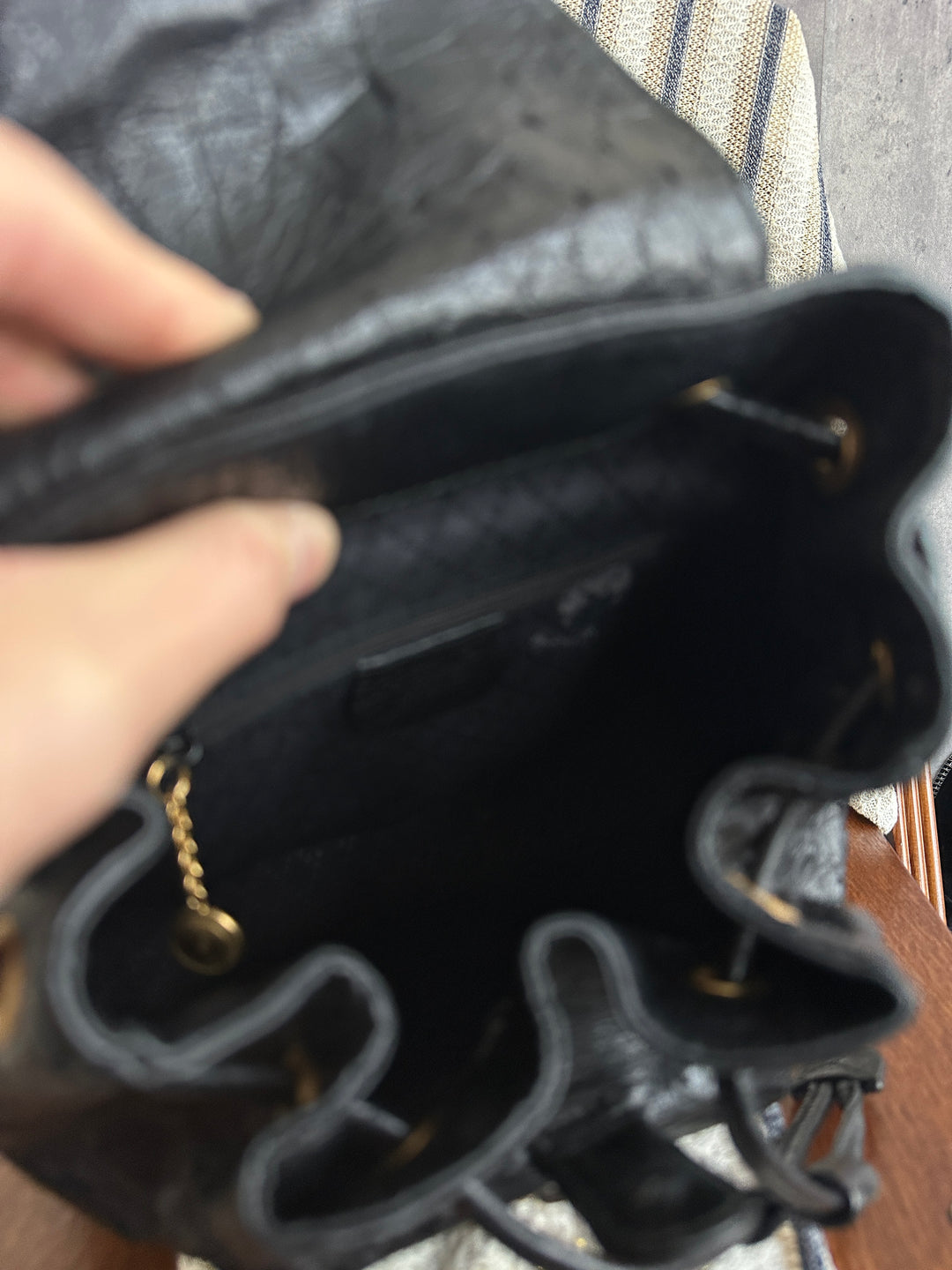 Gucci Bamboo Small Backpack in Ostrich Leather