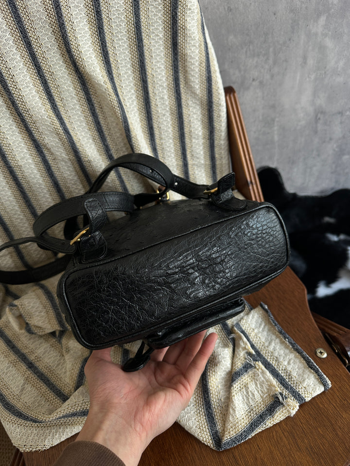 Gucci Bamboo Small Backpack in Ostrich Leather