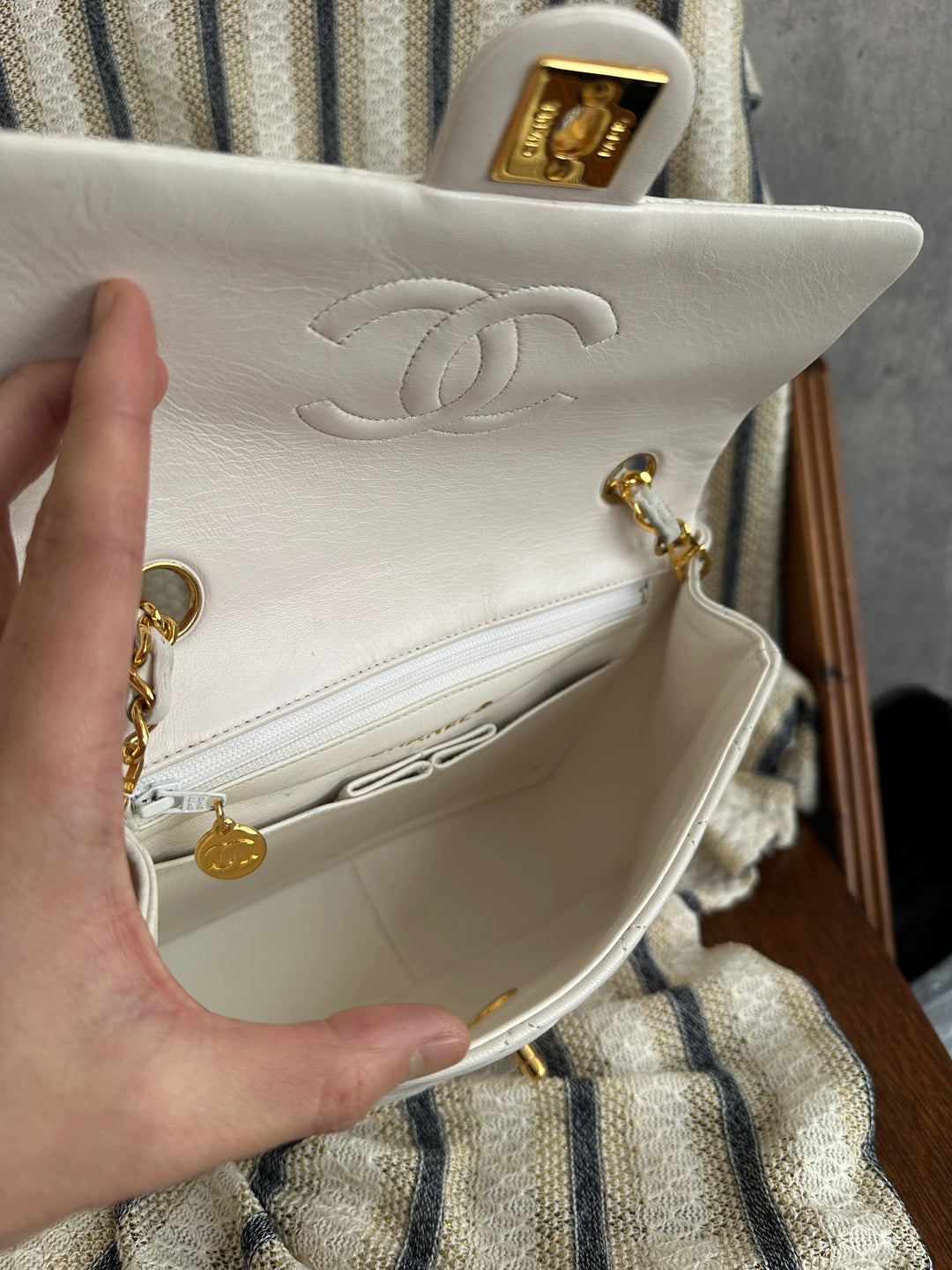 Chanel Classic Small Square Flap Bag – Snow White