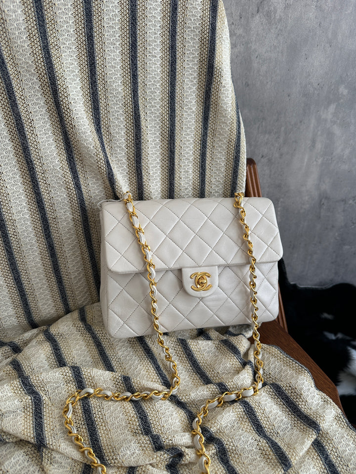 Chanel Classic Small Square Flap Bag – Snow White