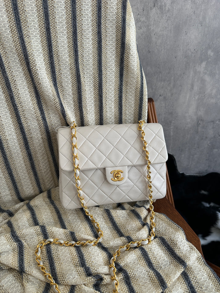 Chanel Classic Small Square Flap Bag – Snow White