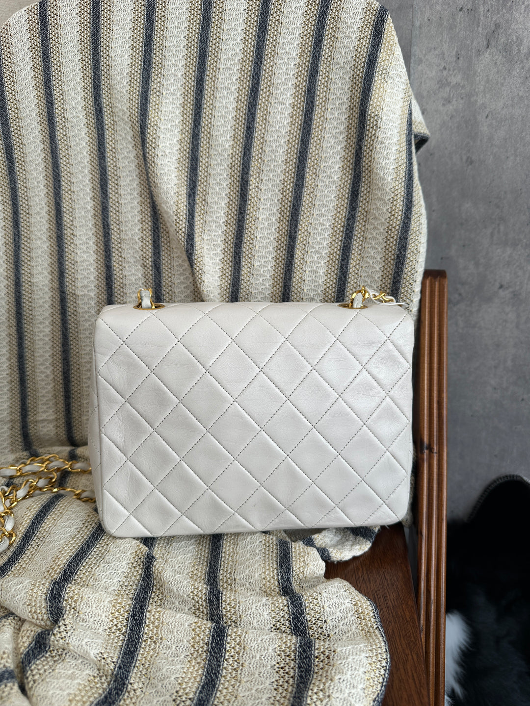 Chanel Classic Small Square Flap Bag – Snow White