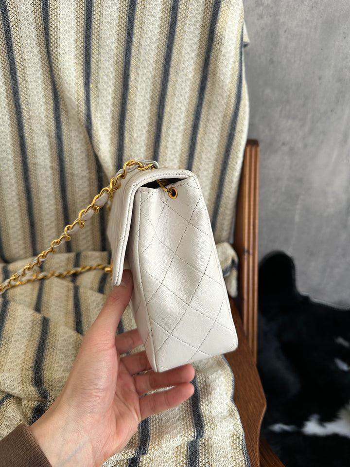 Chanel Classic Small Square Flap Bag – Snow White