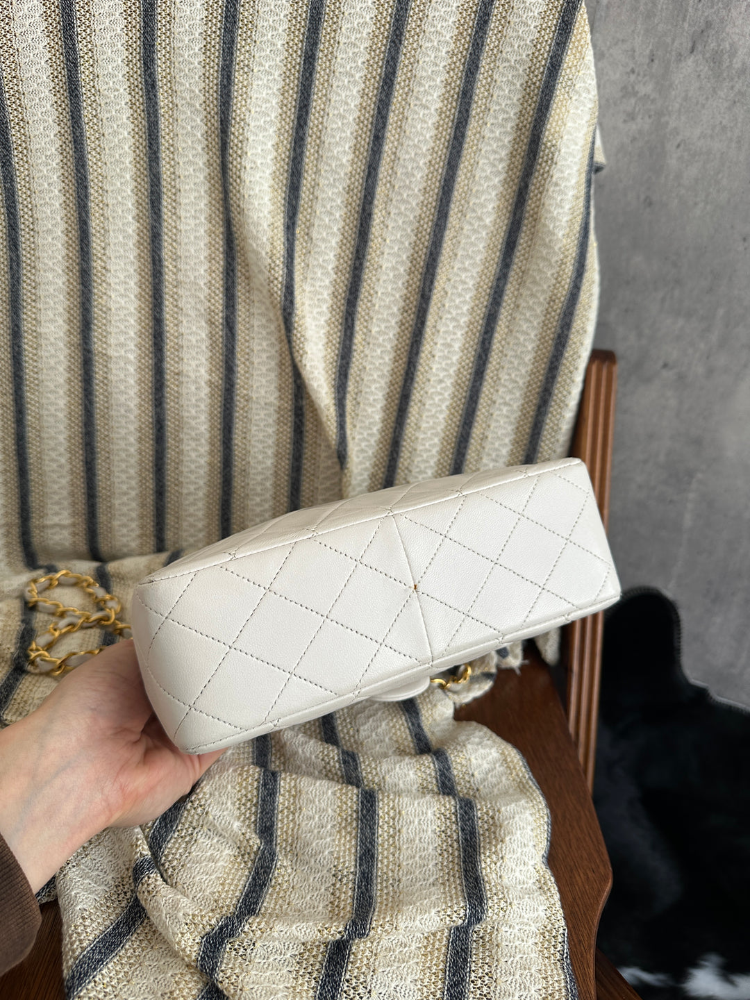 Chanel Classic Small Square Flap Bag – Snow White